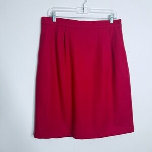 NWOT Sag Harbor 100% Wool Red Pleated Front Skirt‎ With Pockets Size 18